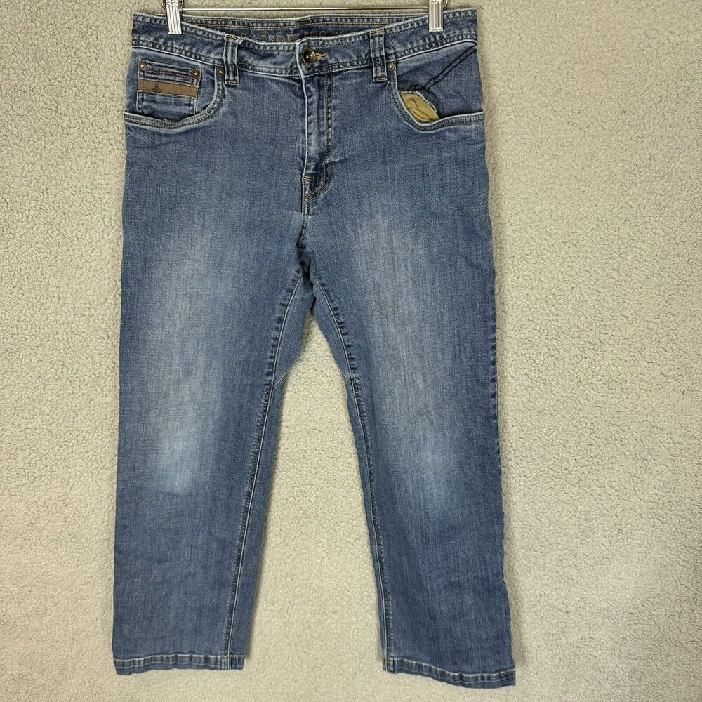 Prana Jeans Mens 33x28 Blue Denim Pockets Outdoor Straight Cotton